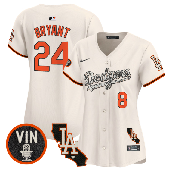 Women Los Angeles Dodgers #24 Bryant 2025 cream Limited Stitched Jersey->women mlb jersey->Women Jersey